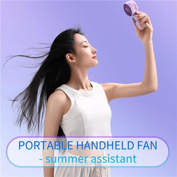 Cute 3-Pack Mini Portable Fans: USB Rechargeable, 3 Speeds, Perfect for Travel & - Picture 5 of 7
